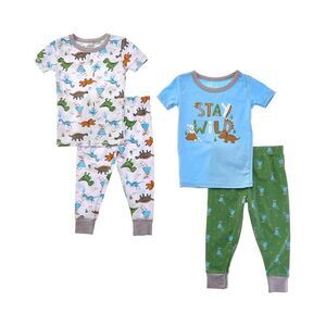 Only Boys 4Pc Boy's Squad Snug Fit Pajama Set, Blue